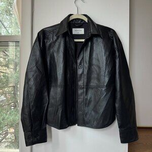 NWT Aritzia Babaton Pelli Hip Vegan Leather Jacket Black 2XS